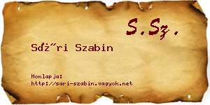 Sári Szabin névjegykártya